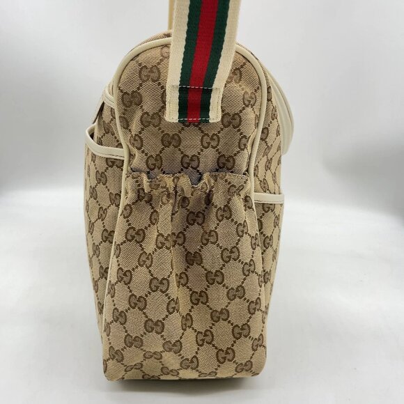 Gucci GG Canvas Sherry Line Beige/Ivory Shoulder Bag 329-050925 - Picture 5 of 16